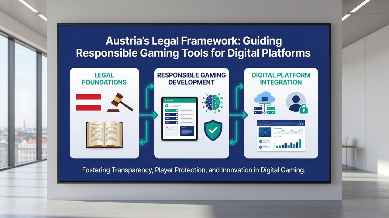 Screenshot of responsible gaming dashboard with limit settings and activity reports on an Austrian online casino platform